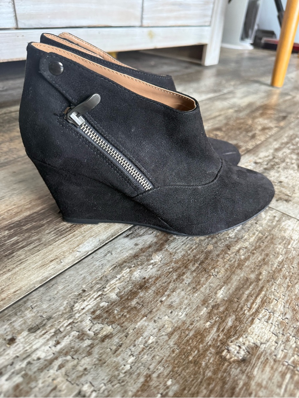 2 for $20 sale: Chinese Laundry Valerie black suede wedge ankle boots